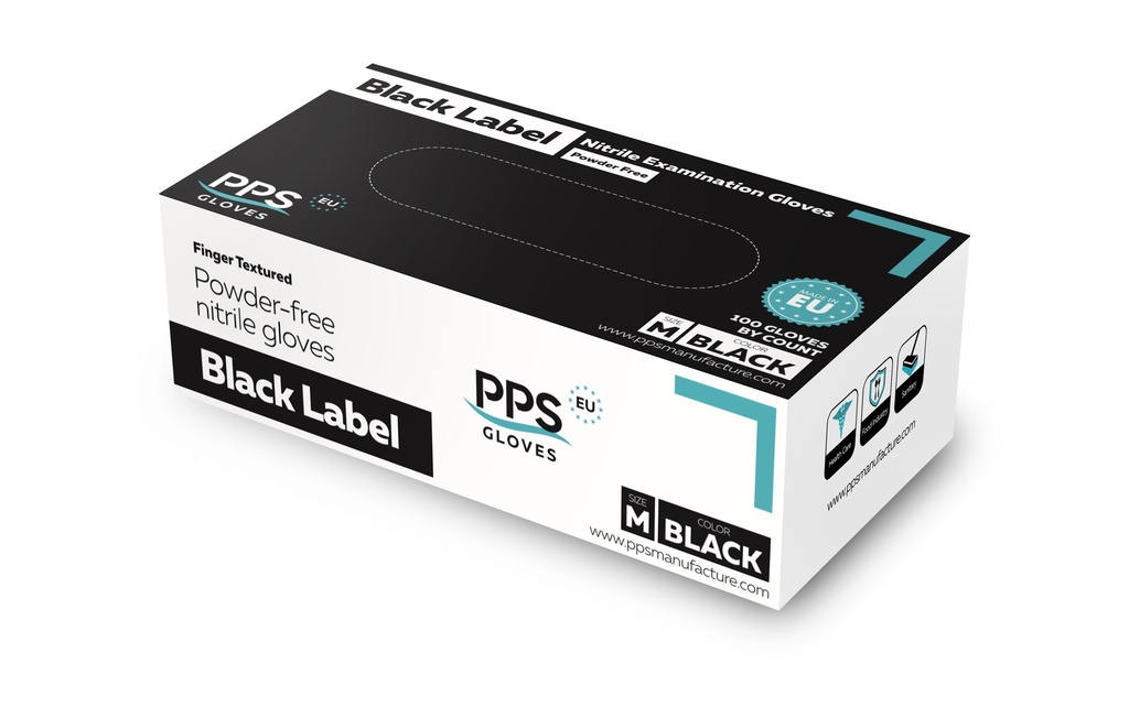DISPOSABLE NITRIL BLACK PF (100ST)